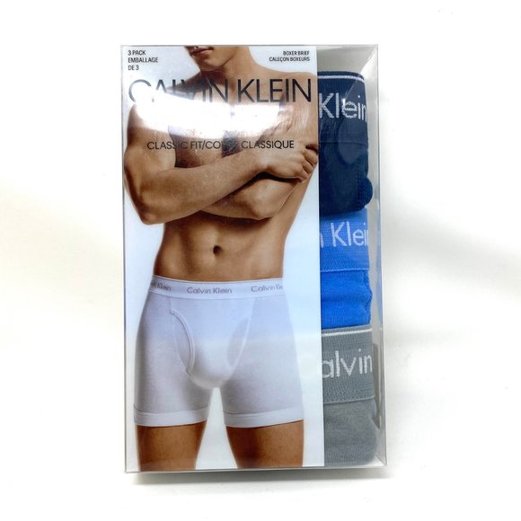 💖MEGA SALE💖Calvin Klein 3-Pack Men's Pure Cotton Blue Boxer Brief NB4003-935 - Picture 2 of 9